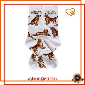 Golden Retriever Dog Breed Cotton Blend Crew Socks NWT